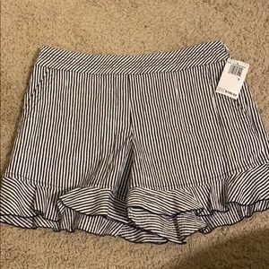 NWT Trina Turk sz 2 stripe ruffle shorts